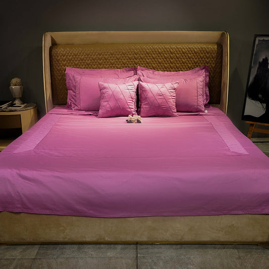 Rose Quartz Diamond Simplicity by Aetherea with 100% Cotton, 300 TC, 400 TC, 500 TC, Cushion, Designer Bedsheets, Diamond, King, Pink, Queen, Solid at Kamakhyaa for sustainable fashion