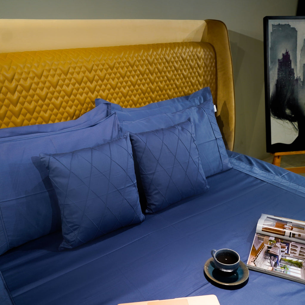 Majestic Sapphire Diamond Simplicity Cushion Cover by Aetherea with 100% Cotton, 300 TC, 500 TC, Cushion covers, Plain, Royal Blue, Solid at Kamakhyaa for sustainable fashion