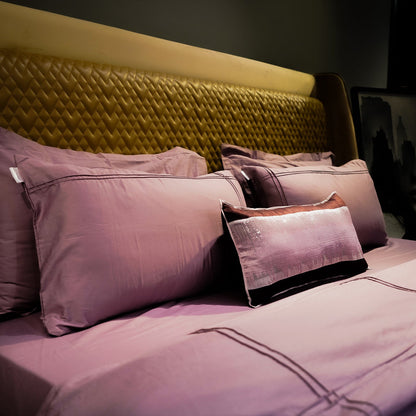 Piped Up Duvet Cover by Aetherea with 500 TC, Cushion, Duvet Covers, Pink, Piping at Kamakhyaa for sustainable fashion