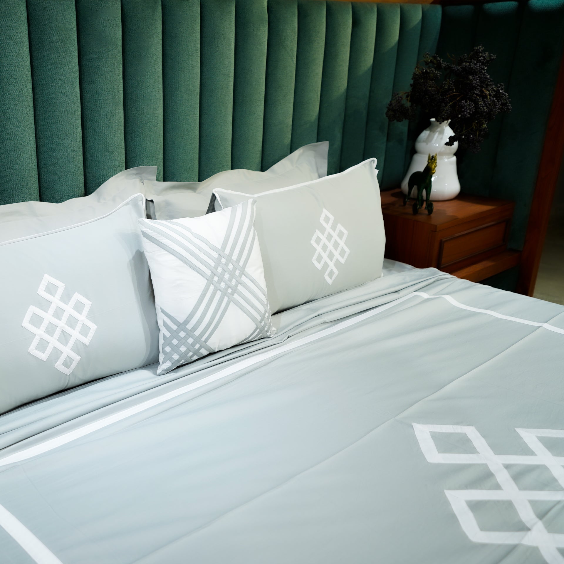 Pure Alabaster Abstract Fusion Cushion Cover by Aetherea with 100% Cotton, 300 TC, 500 TC, Cushion covers, Grey, Plain, Solid, White at Kamakhyaa for sustainable fashion