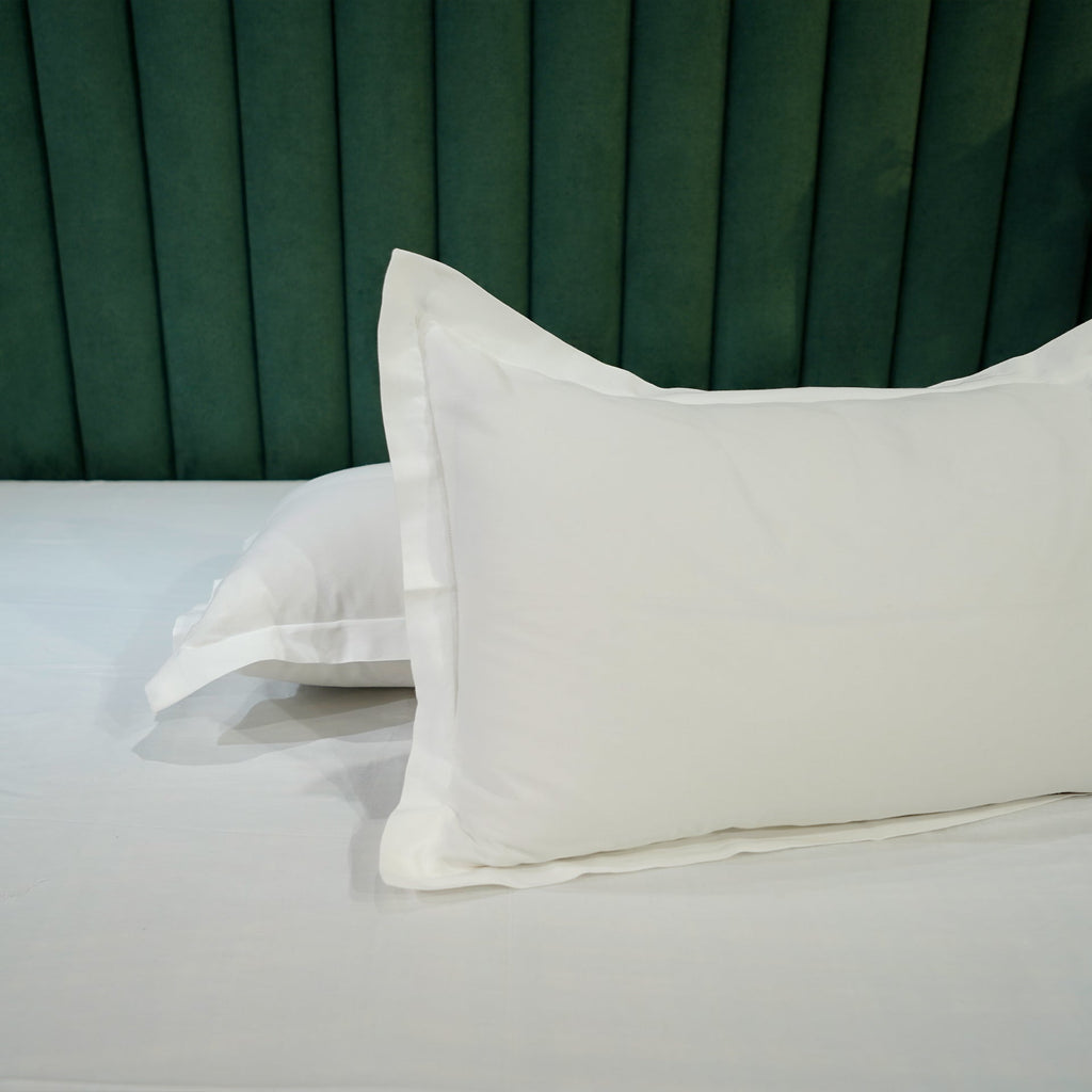 White Elegance by Aetherea with 100% Cotton, 300 TC, 400 TC, 500 TC, Bedsheets, King, Plain, Plain Bedsheets, Queen, Solid, White at Kamakhyaa for sustainable fashion