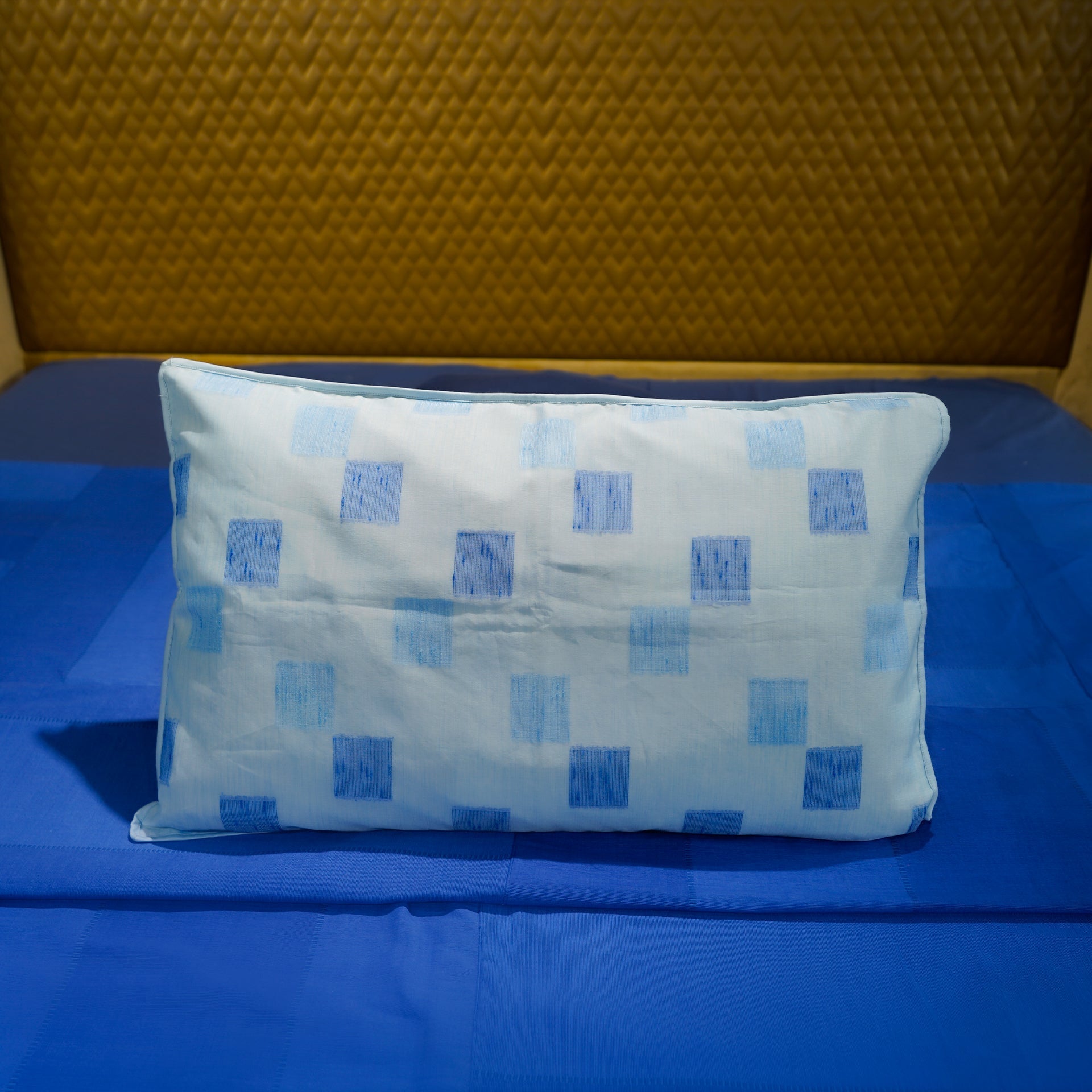 Denim Crossweave Cushion Cover by Aetherea with Blue, Cotton, Cushion, Cushion covers, Upcycled at Kamakhyaa for sustainable fashion