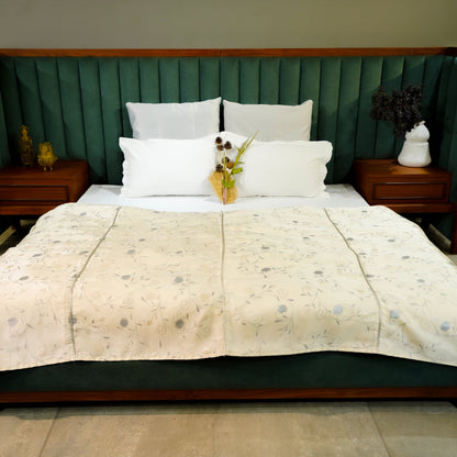 Gossamer Delight by Aetherea with Bed Throws, Satin, Sheer, Upcycled, White at Kamakhyaa for sustainable fashion