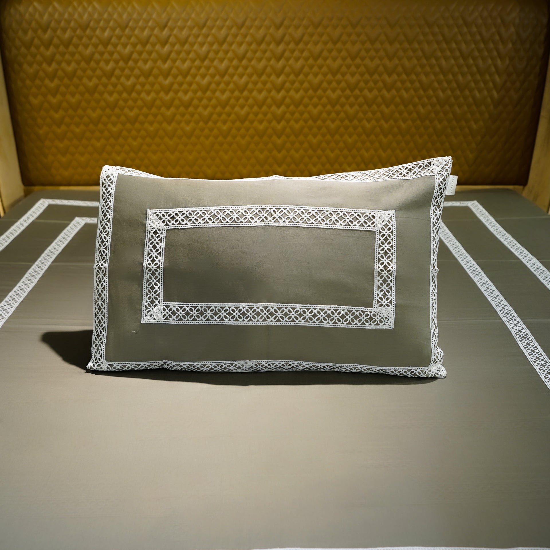 Mystic Moss Cotton Bloom Pillow Cover by Aetherea with 100% Cotton, 300 TC, 500 TC, Pillow Cover, Plain, Sage Green, Solid at Kamakhyaa for sustainable fashion