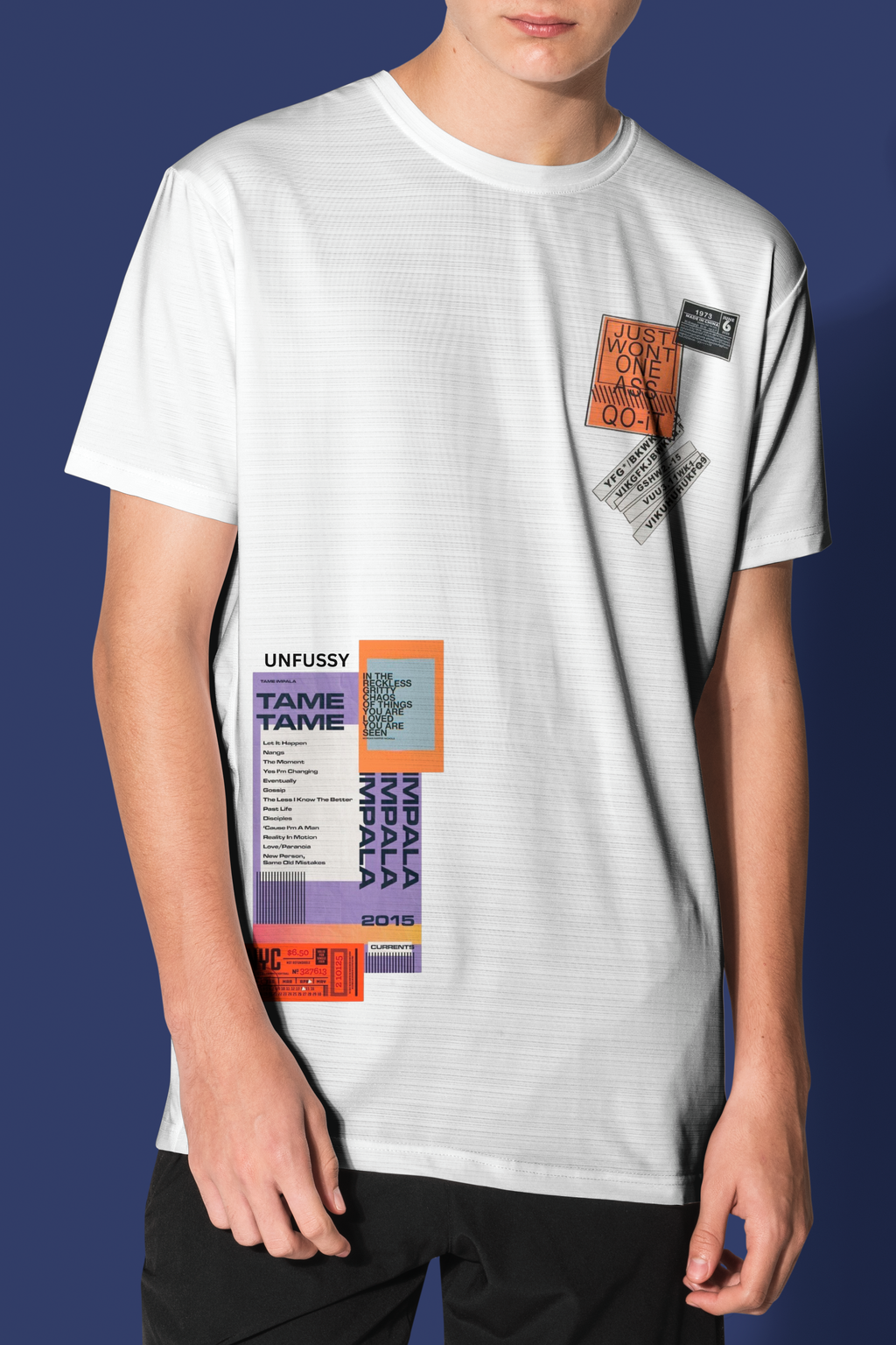 Patch Up 100% Cotton Oversized White T-shirt by Unfussy with 100% cotton, Casual Wear, Organic, Oversized Fit, Printed, T-Shirts, Unfussy, Unisex, White, Womenswear at Kamakhyaa for sustainable fashion