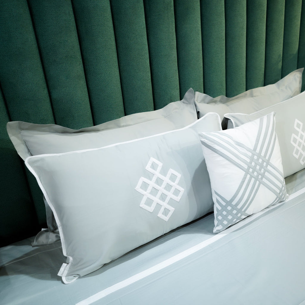 Pure Alabaster Abstract Fusion Cushion Cover by Aetherea with 100% Cotton, 300 TC, 500 TC, Cushion covers, Grey, Plain, Solid, White at Kamakhyaa for sustainable fashion