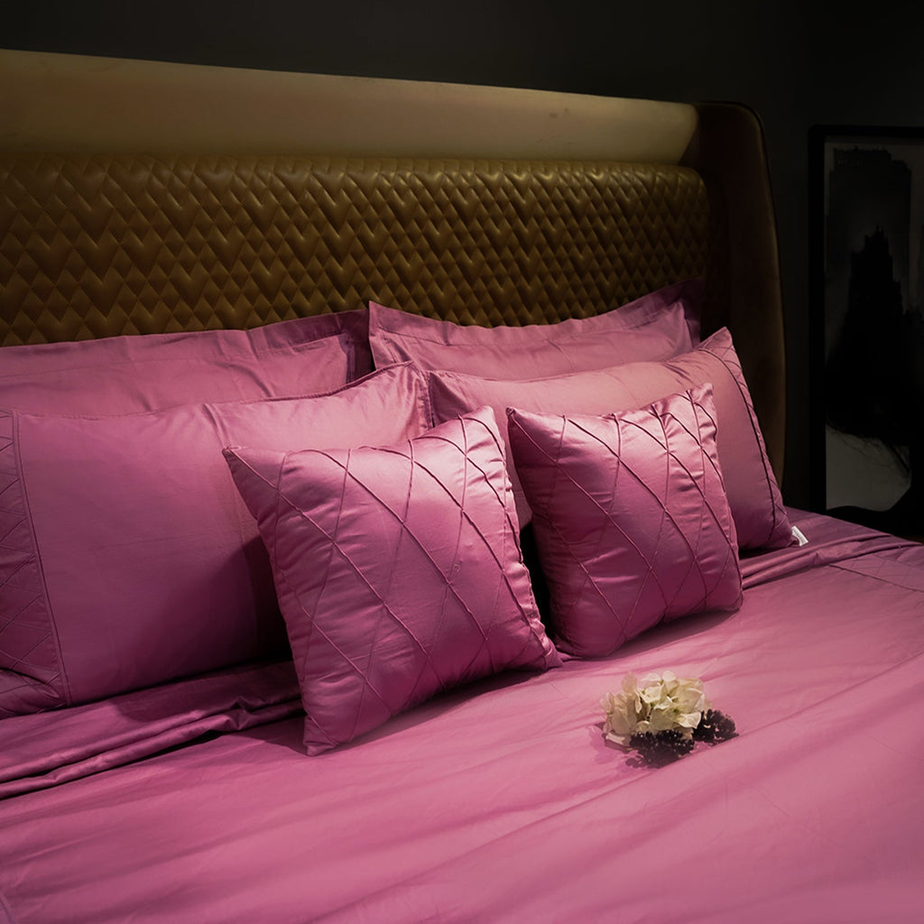 Rose Quartz Diamond Simplicity Cushion Cover by Aetherea with 100% Cotton, 300 TC, 400 TC, 500 TC, Cushion covers, Pink, Plain, Solid at Kamakhyaa for sustainable fashion