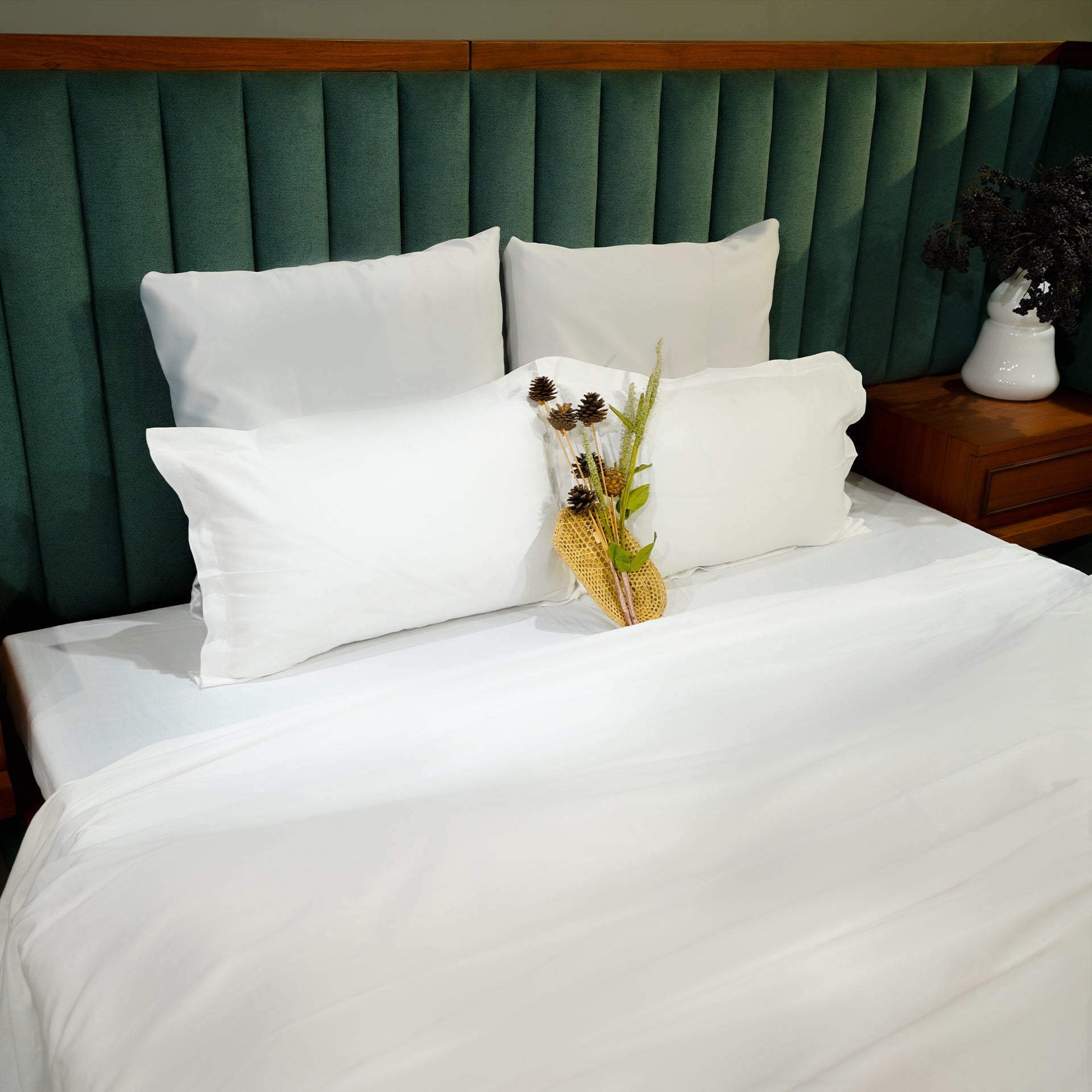 White Elegance Pillow Cover by Aetherea with 100% Cotton, 300 TC, 400 TC, 500 TC, Coffee, Pillow Cover, Plain, Solid, White at Kamakhyaa for sustainable fashion