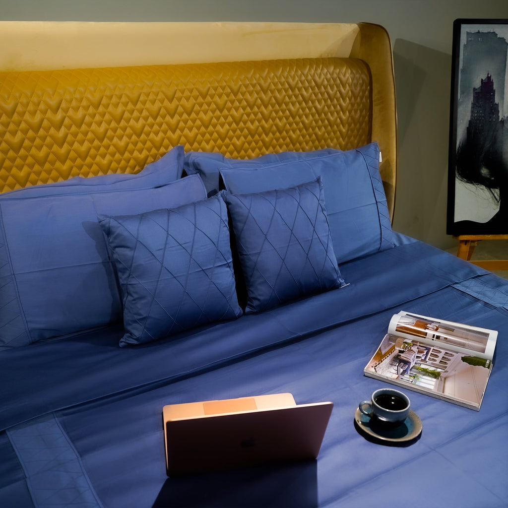 Majestic Sapphire Diamond Simplicity Cushion Cover by Aetherea with 100% Cotton, 300 TC, 500 TC, Cushion covers, Plain, Royal Blue, Solid at Kamakhyaa for sustainable fashion