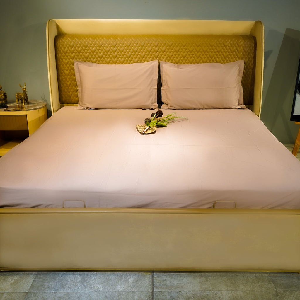 Coffee Dream by Aetherea with 100% Cotton, 300 TC, 400 TC, 500 TC, Bedsheets, Brown, Coffee, King, Plain, Plain Bedsheets, Queen, Solid at Kamakhyaa for sustainable fashion