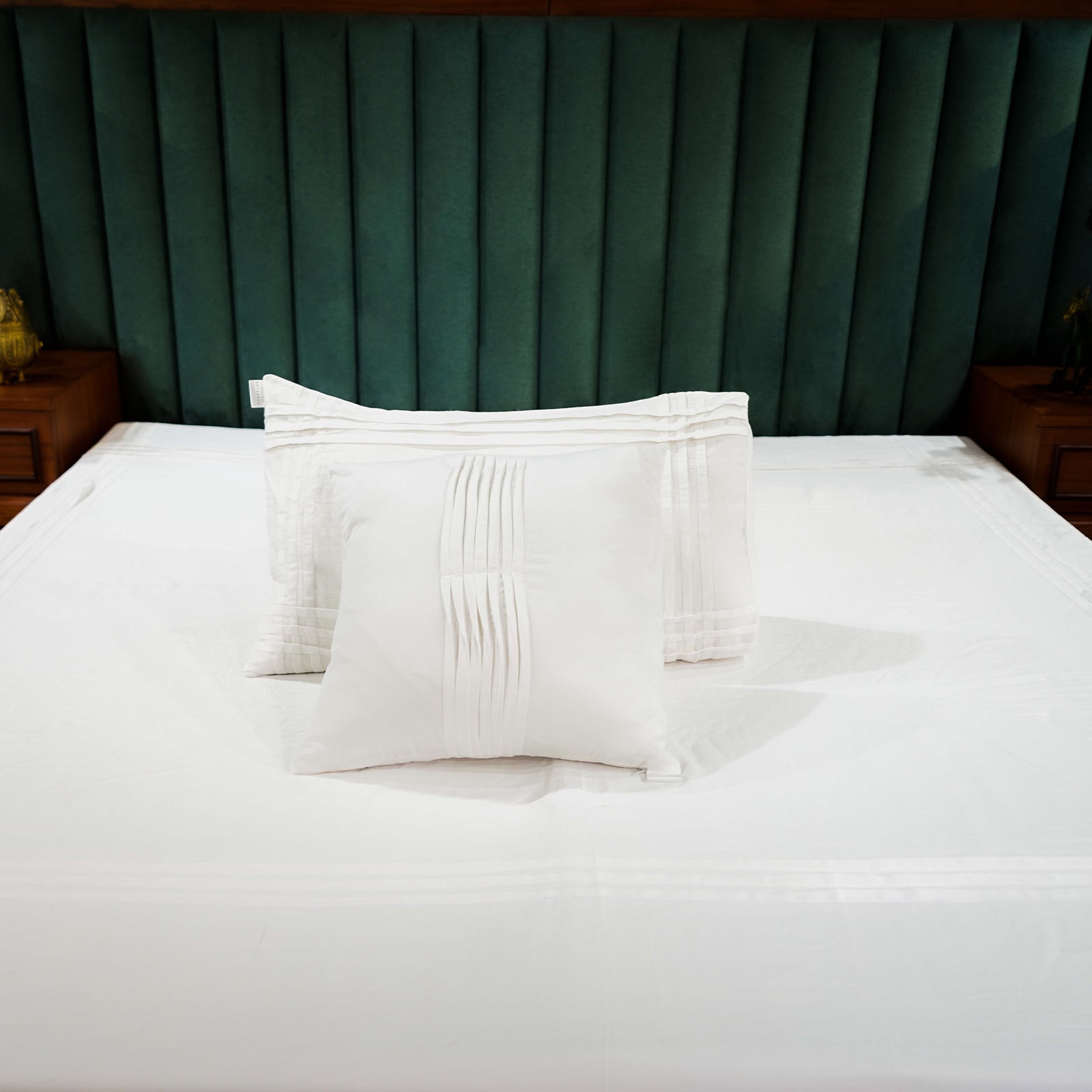 Pure Alabaster Classic Charm Pillow Cover by Aetherea with 100% Cotton, 300 TC, 400 TC, 500 TC, Pillow Cover, White at Kamakhyaa for sustainable fashion