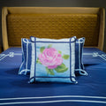 Majestic Sapphire Tranquil Curve Cushion Cover by Aetherea with 100% Cotton, 300 TC, 500 TC, Coffee, Cushion covers, Plain, Royal Blue, Solid, White at Kamakhyaa for sustainable fashion
