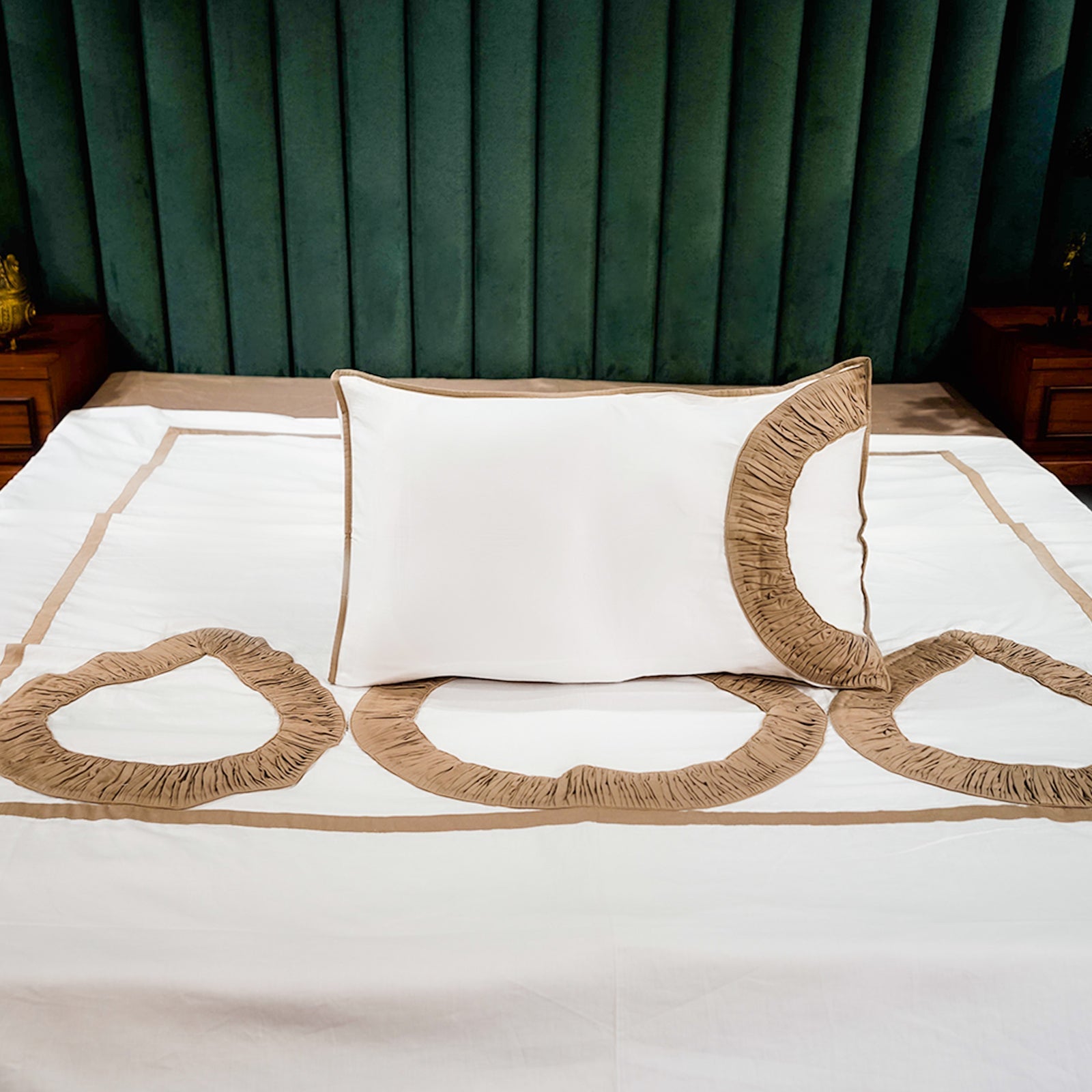 Pure Alabaster Teardrop Elegance Pillow Cover by Aetherea with 100% Cotton, 300 TC, 400 TC, 500 TC, Coffee, Pillow Cover, Plain, Solid, White at Kamakhyaa for sustainable fashion