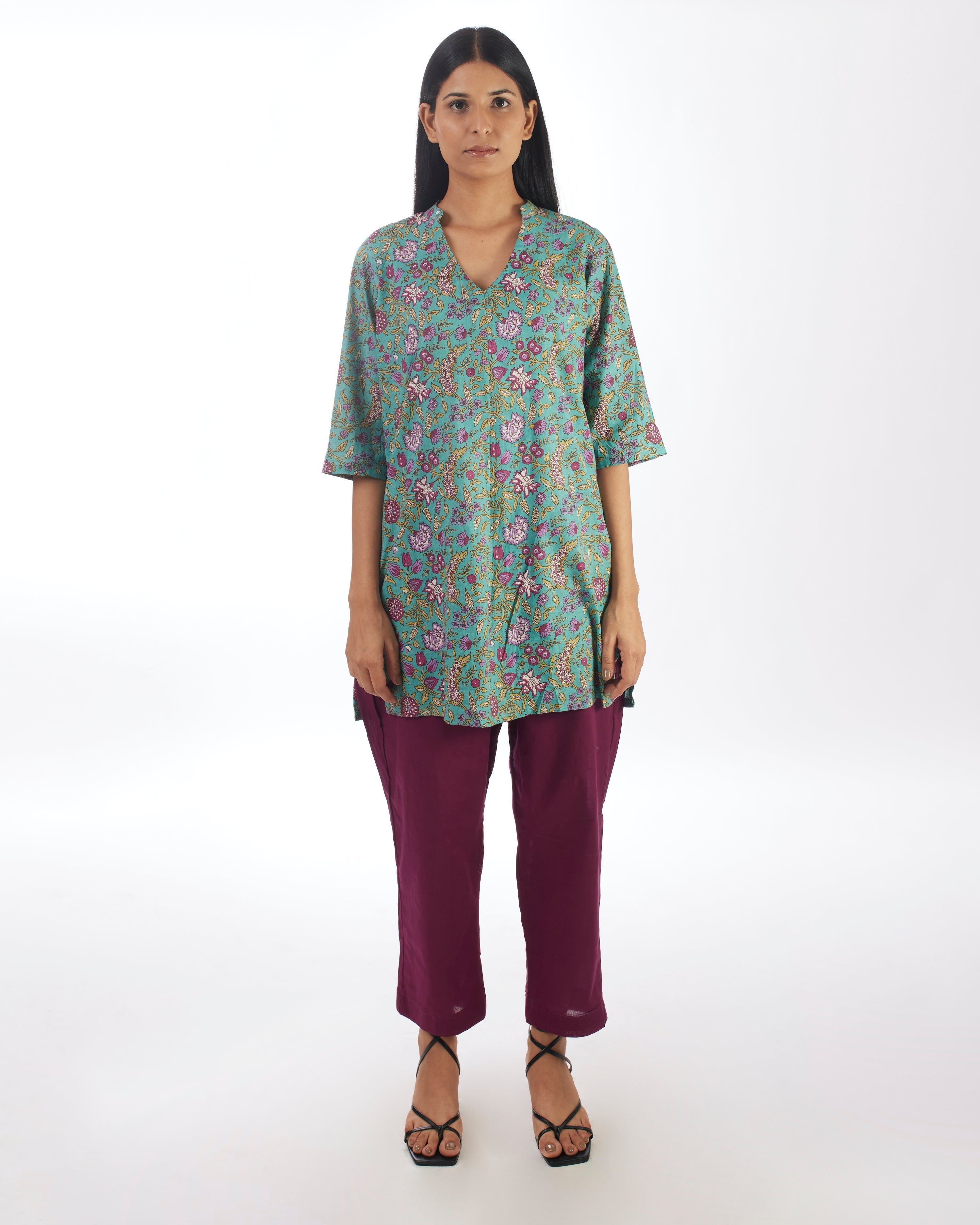 Green Printed Co-ord Set by Kamakhyaa with 100% pure cotton, Casual Wear, Co-ord Sets, FB ADS JUNE, Fitted At Waist, Green, KKYSS, Naturally Made, Printed, Relaxed Fit, Summer Sutra, Womenswear at Kamakhyaa for sustainable fashion