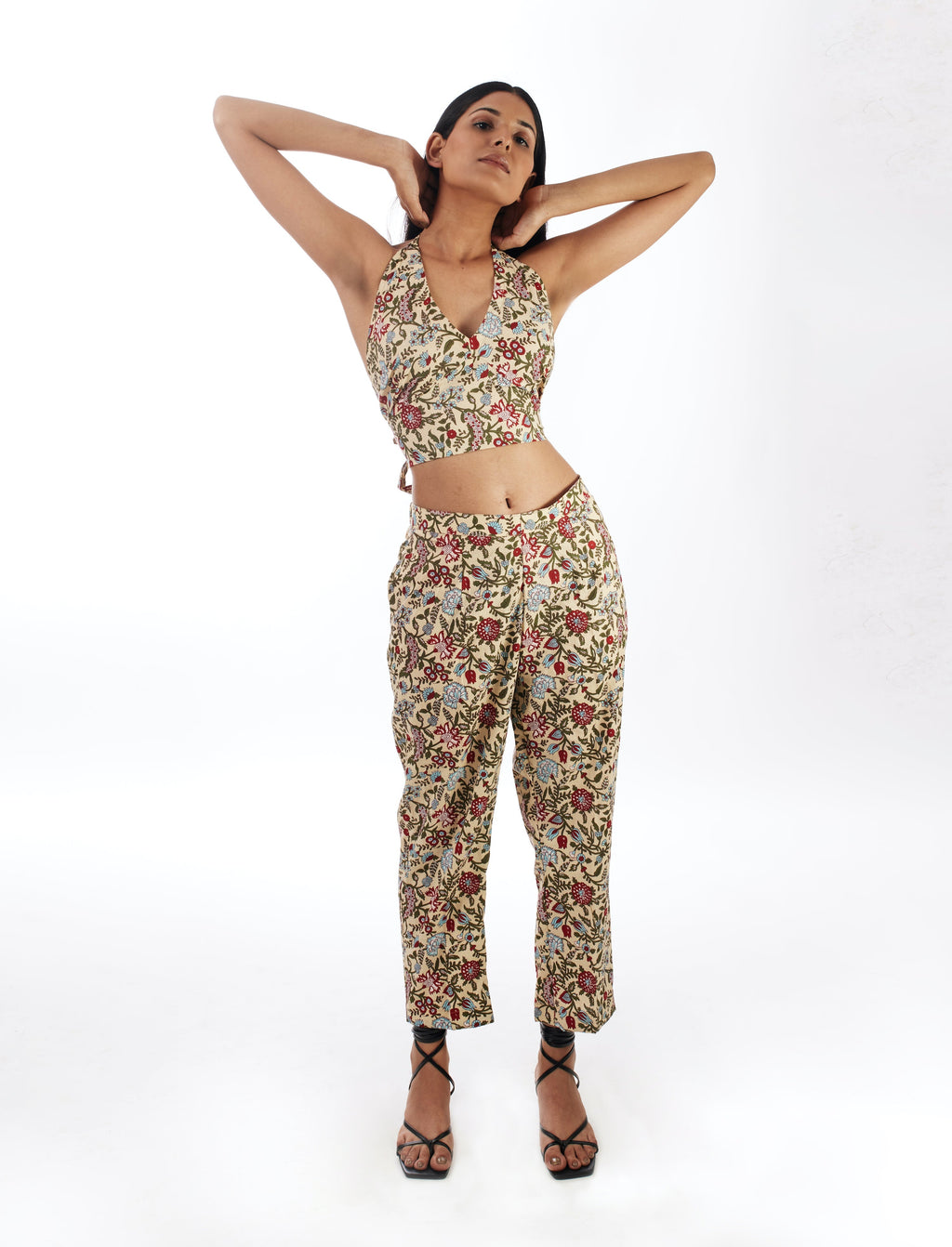 Yellow Printed 3 Piece Co-ord Set by Kamakhyaa with 100% pure cotton, Casual Wear, Co-ord Sets, FB ADS JUNE, Fitted At Waist, KKYSS, Naturally Made, Printed, Regular Fit, Summer Sutra, Womenswear, Yellow at Kamakhyaa for sustainable fashion