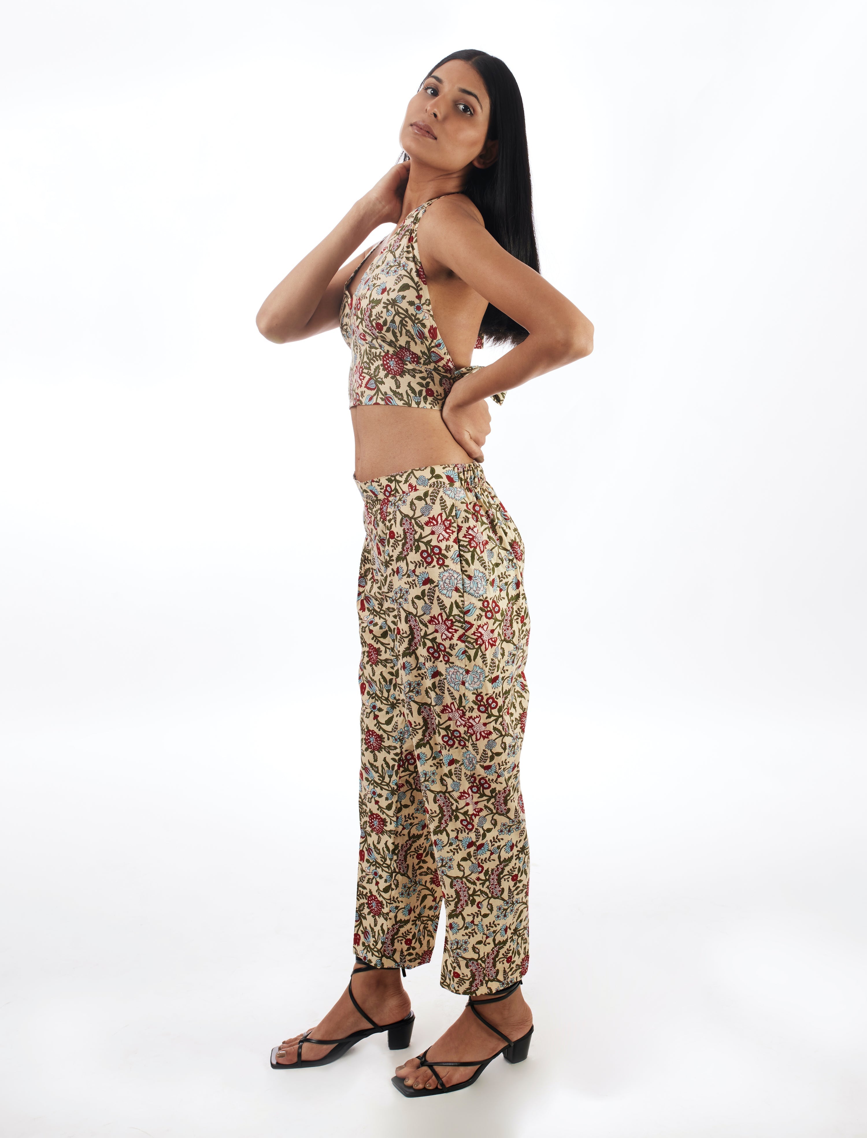 Yellow Printed 3 Piece Co-ord Set by Kamakhyaa with 100% pure cotton, Casual Wear, Co-ord Sets, FB ADS JUNE, Fitted At Waist, KKYSS, Naturally Made, Printed, Regular Fit, Summer Sutra, Womenswear, Yellow at Kamakhyaa for sustainable fashion