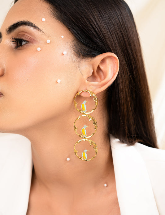 Galápagos Earrings by Amalgam By Aishwarya with All Occasions, Brass, Earrings, Fashion Jewellery, Gold, Gold Plated, Handcrafted Jewellery, jewelry, Natural, Sea Of Hope at Kamakhyaa for sustainable fashion