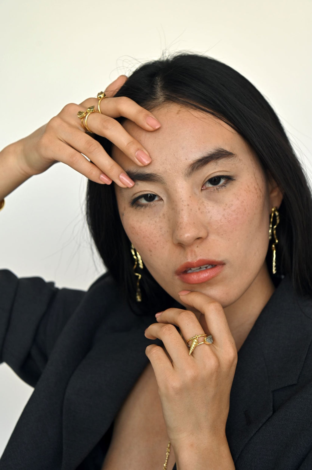 Gold Brass Pearl & Shell Ring by The Loom Art with Brass, Cosmic Dream by The Loom Art, Fashion Jewellery, Free Size, Gold, Gold Plated, jewelry, Less than $50, Natural, Rings, Solids, Textured at Kamakhyaa for sustainable fashion