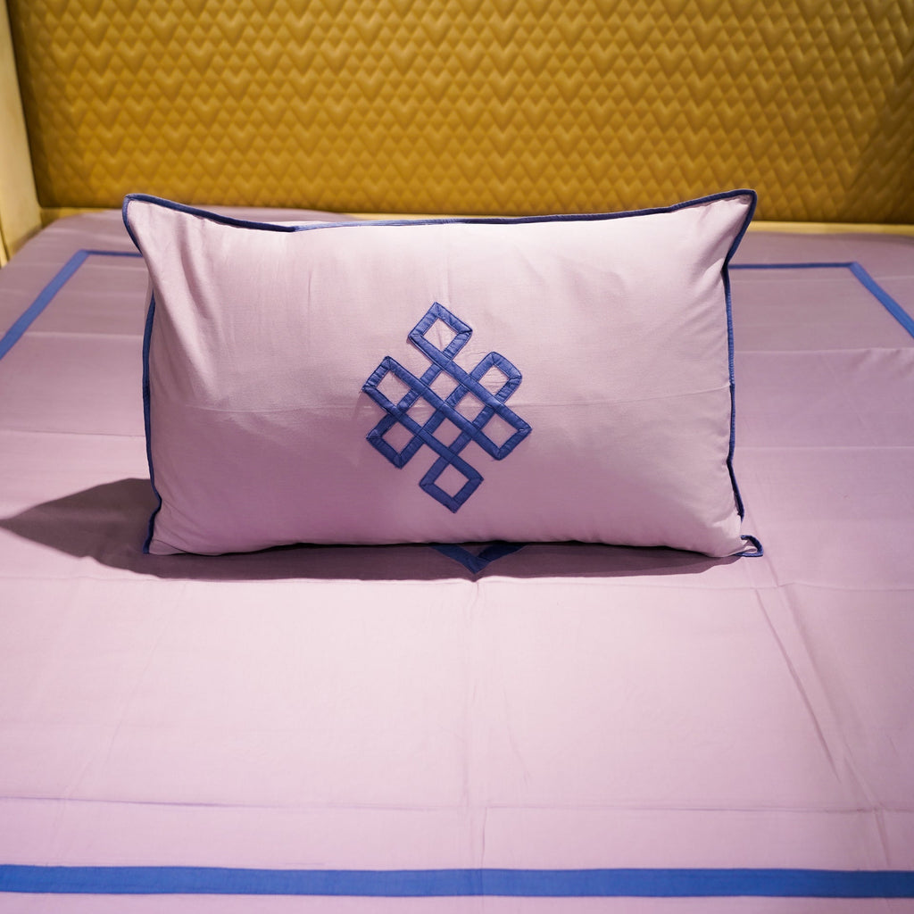 Misty Mauve Abstract Fusion Pillow Cover by Aetherea with 100% Cotton, 300 TC, 500 TC, Pillow Cover, Plain, Purple, Royal Blue, Solid at Kamakhyaa for sustainable fashion