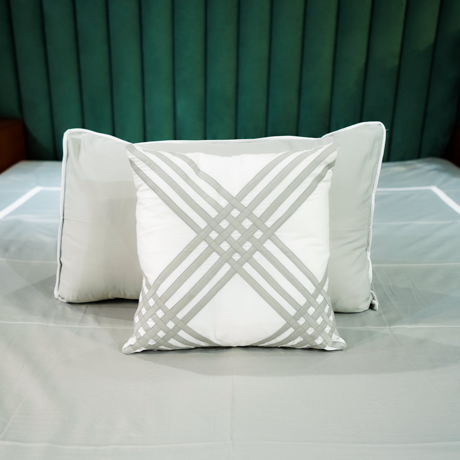 Pure Alabaster Abstract Fusion Cushion Cover by Aetherea with 100% Cotton, 300 TC, 500 TC, Cushion covers, Grey, Plain, Solid, White at Kamakhyaa for sustainable fashion