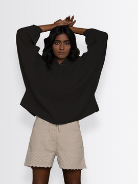 Afternoon Thunderstorm Shirt by Reistor with Archived, Black, Hemp, Hemp Noir by Reistor, Natural, Office Wear, Regular Fit, Shirts, Solids, Tops, Womenswear at Kamakhyaa for sustainable fashion