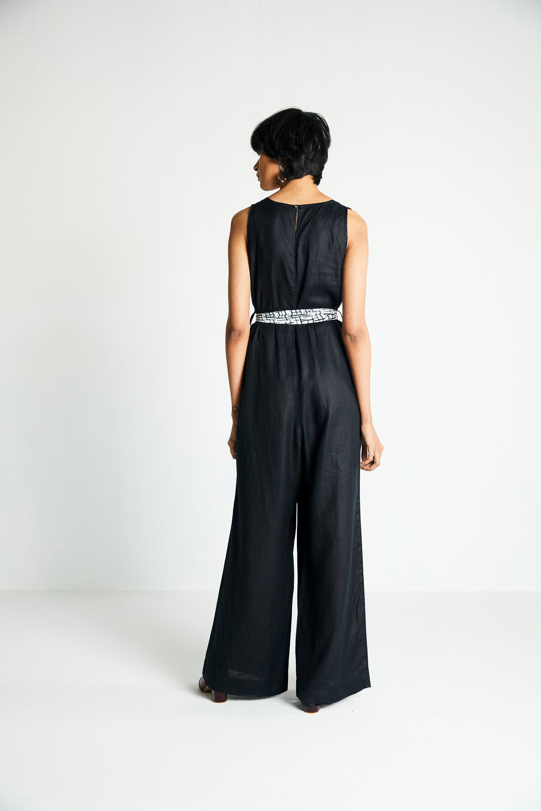All Around the World Jumpsuit by Reistor with Black, Hemp, Hemp Noir by Reistor, Jumpsuits, Natural, Office Wear, Regular Fit, Solids, Womenswear at Kamakhyaa for sustainable fashion