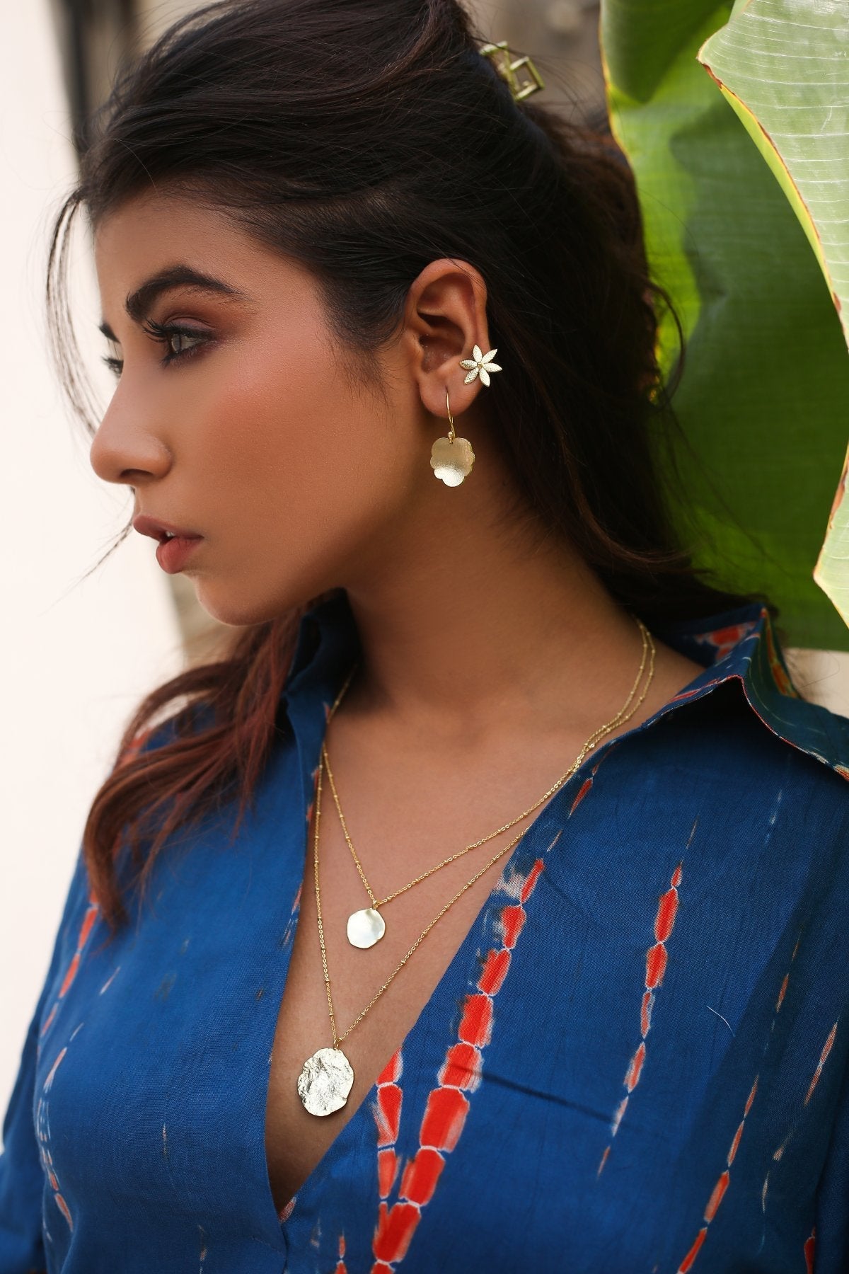 Orange And Grey Shirt Kaftan by Keva with Blue, Crepe, Day Dream, Natural, Pink, Rayon, Relaxed Fit, Resort Wear, Shirts, Tie & Dye, Tops, White, Womenswear at Kamakhyaa for sustainable fashion