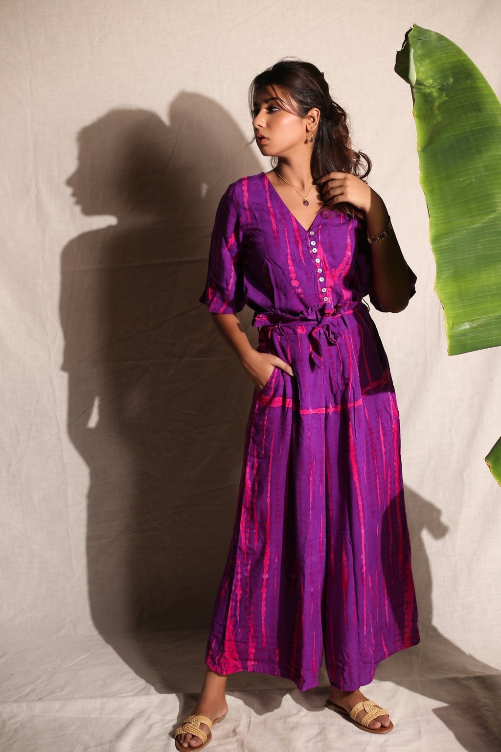 Pink Tie & Dye Top And Pants-Sets Of Two by Keva with Best Selling, Co-ord Sets, Day Dream, Natural, Pink, Printed Selfsame, Purple, Rayon, Relaxed Fit, Resort Wear, Tie & Dye, Vacation, Vacation Co-ords, Womenswear at Kamakhyaa for sustainable fashion