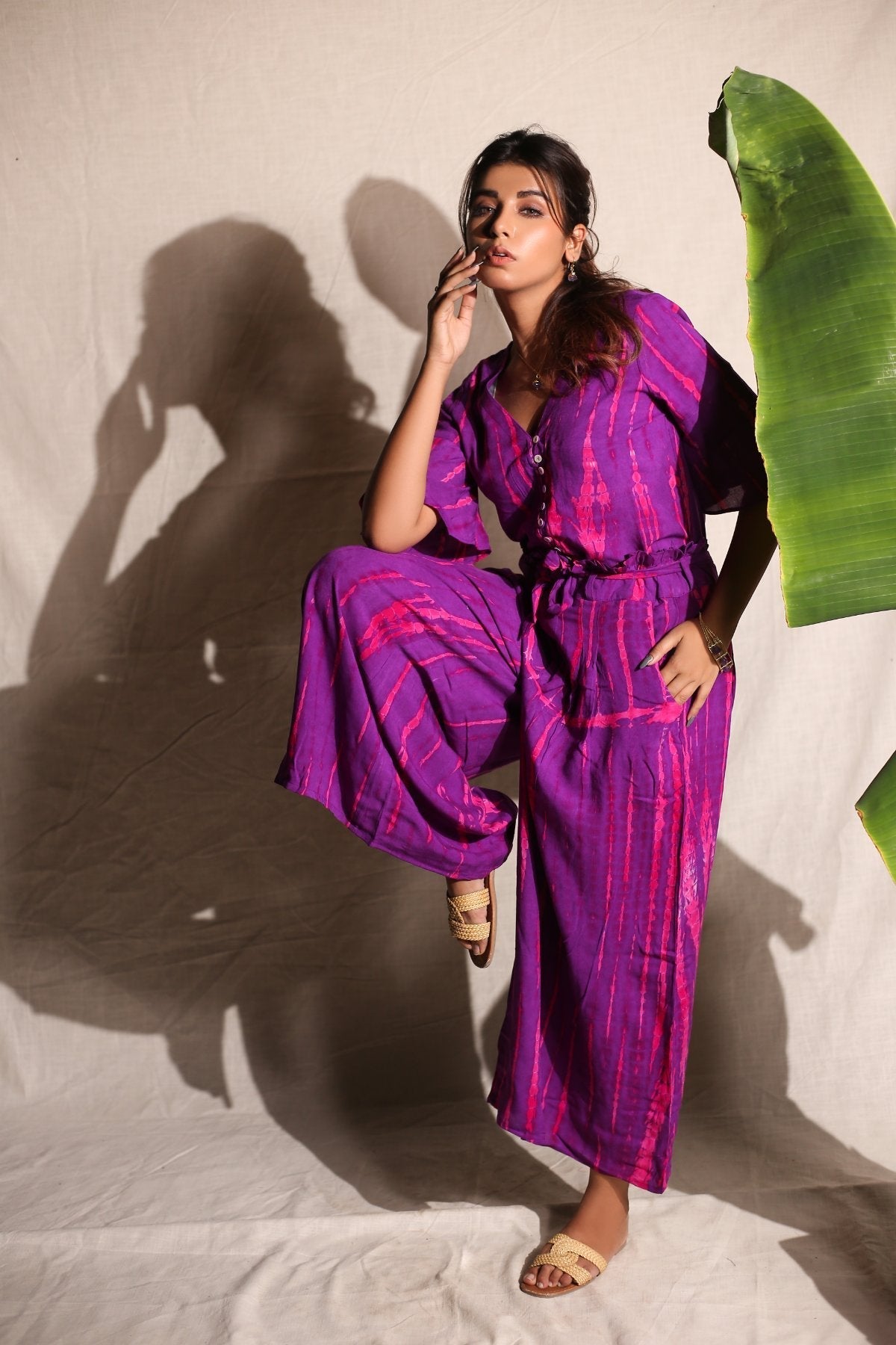 Pink Tie & Dye Top And Pants-Sets Of Two by Keva with Best Selling, Co-ord Sets, Day Dream, Natural, Pink, Printed Selfsame, Purple, Rayon, Relaxed Fit, Resort Wear, Tie & Dye, Vacation, Vacation Co-ords, Womenswear at Kamakhyaa for sustainable fashion