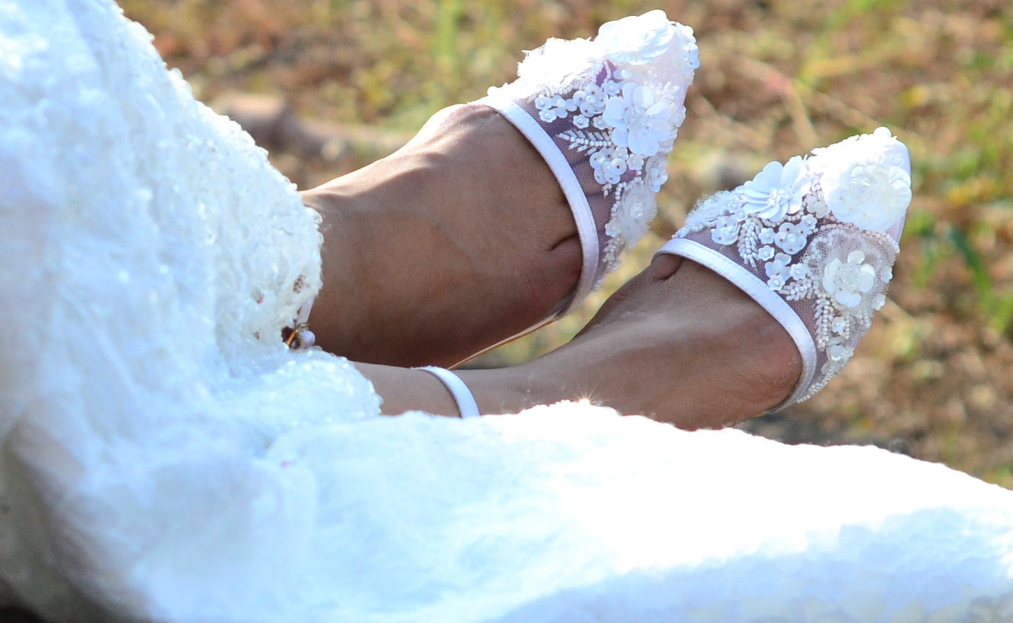 Heels-White Footwear Ankle Loop, Closed Toes, Faux Leather, Heels, Recyled, White SOLE STORIES Kamakhyaa
