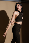 Black Pants by Meko Studio with Black, Deadstock Fabrics, Evening Wear, July Sale, July Sale 2023, Pants, Reroot AW-21/22, Reroot by Meko Studio, Slim Fit, Solids, Womenswear at Kamakhyaa for sustainable fashion
