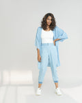 Blue Tencel Pants by Reistor with Blue, Denim, Denim Restored by Reistor, Joggers, Natural, Office Wear, Regular Fit, Solids, Tencel, Womenswear at Kamakhyaa for sustainable fashion