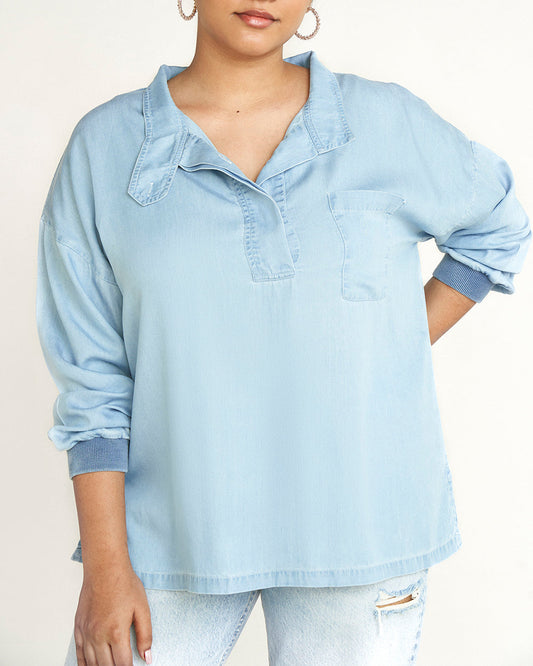 Blue Tencel Shirt by Reistor with Archived, Blue, Denim, Denim Restored by Reistor, Natural, Office Wear, Regular Fit, Shirts, Solids, Tencel, Tops, Womenswear at Kamakhyaa for sustainable fashion