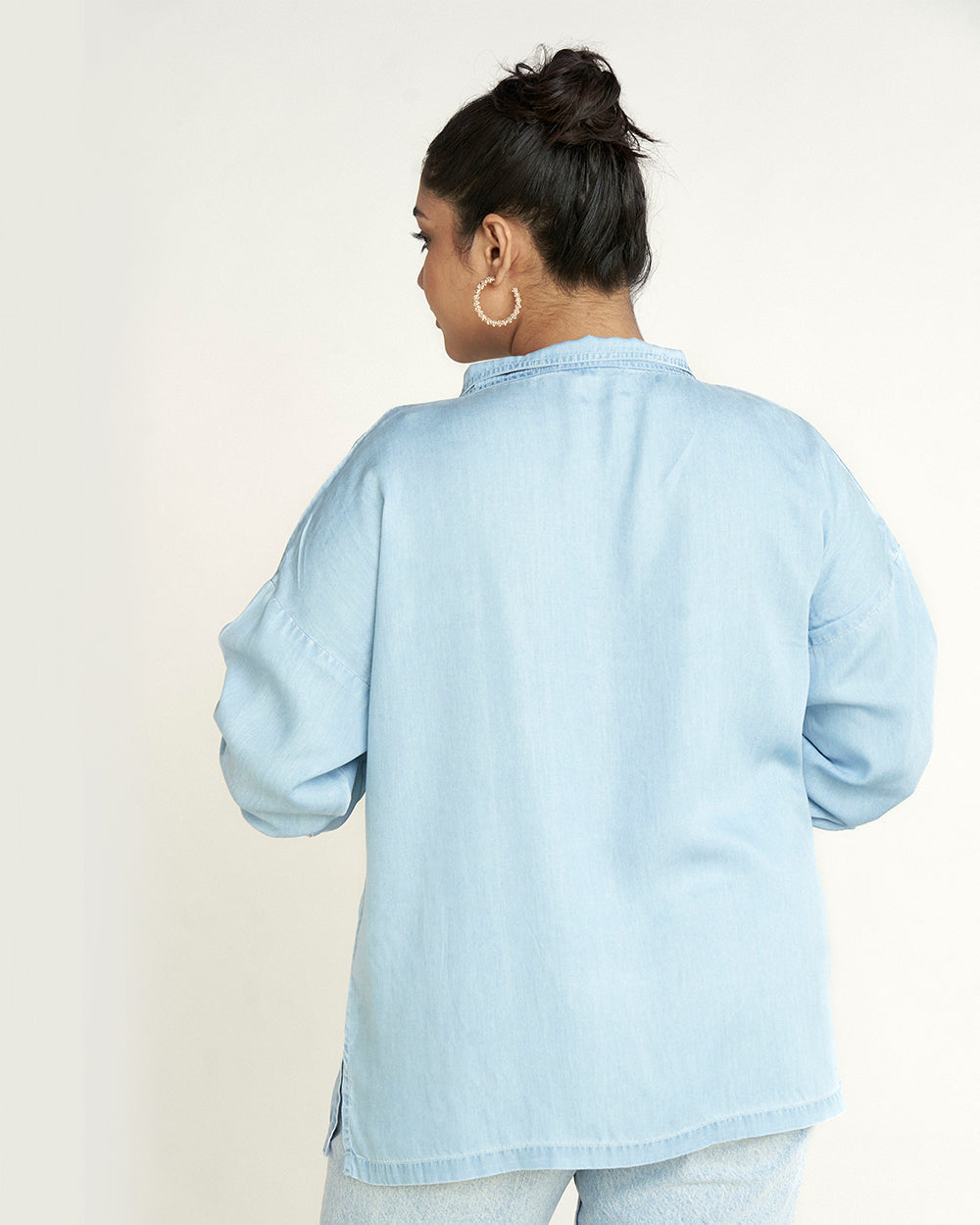 Blue Tencel Shirt by Reistor with Archived, Blue, Denim, Denim Restored by Reistor, Natural, Office Wear, Regular Fit, Shirts, Solids, Tencel, Tops, Womenswear at Kamakhyaa for sustainable fashion
