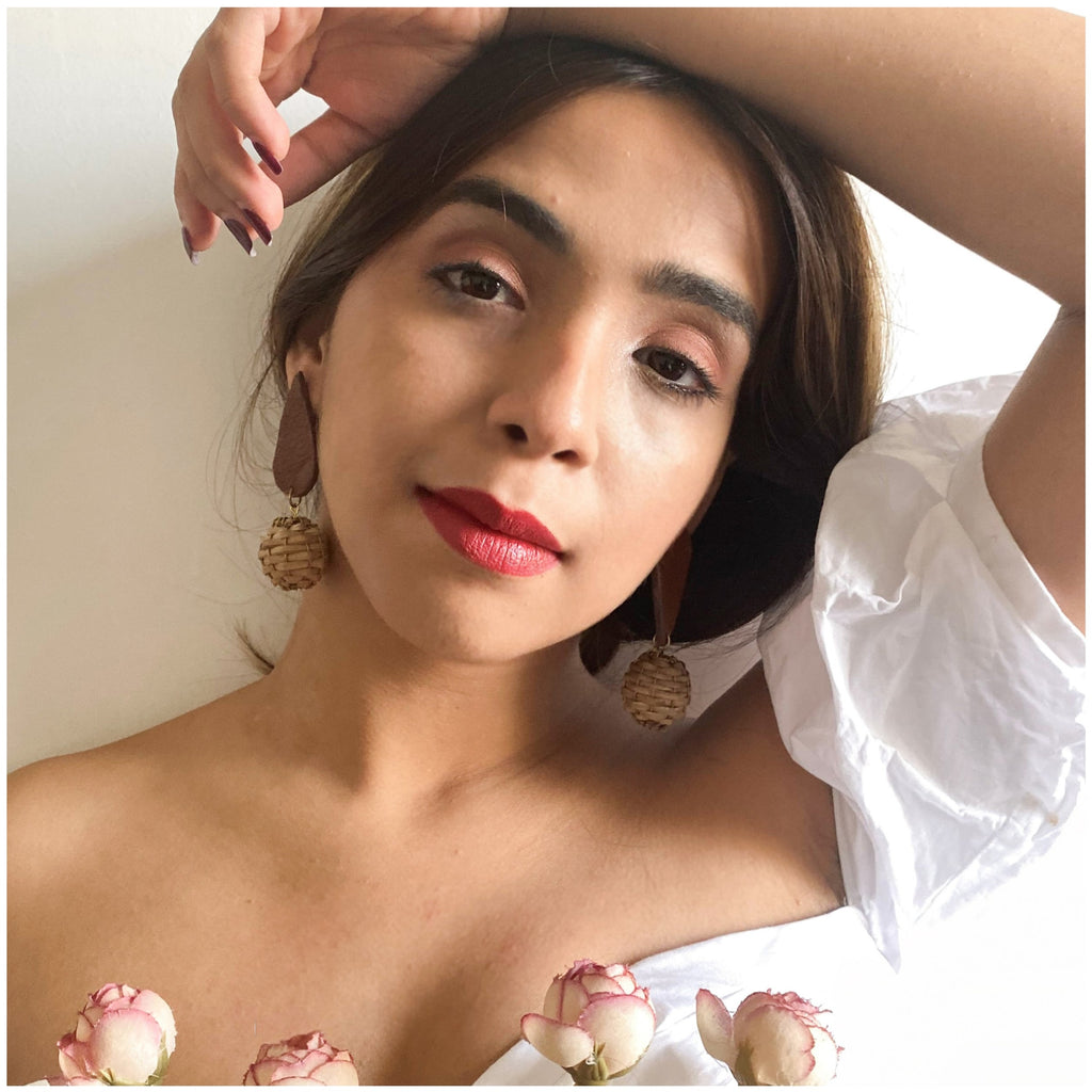 Brown Long Earrings-Duin by Noupelle with Brown, Casual Wear, Fashion Jewellery, Free Size, Less than $50, Long Earrings, Upcycled, Upcycled from Leather Waste, Women Led Designer at Kamakhyaa for sustainable fashion