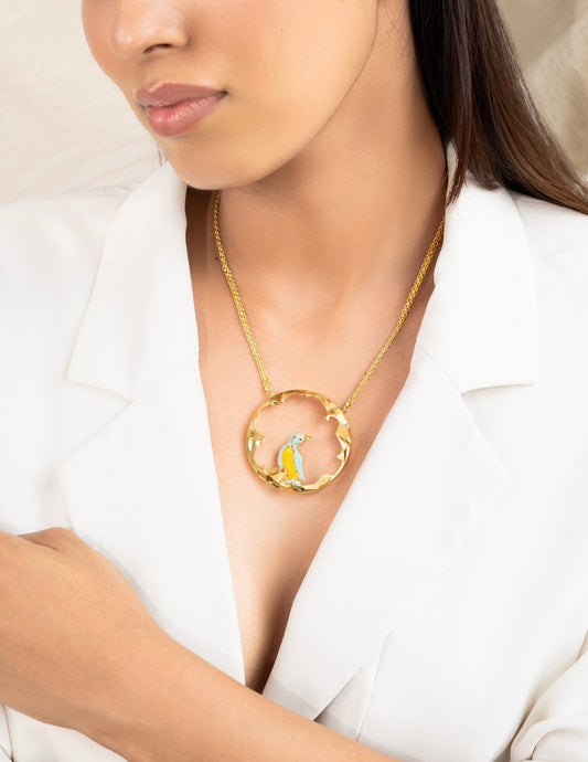 Galápagos Necklace by Amalgam By Aishwarya with All Occasions, Brass, Fashion Jewellery, Gold, Gold Plated, Handcrafted Jewellery, jewelry, Natural, Necklaces, Sea Of Hope at Kamakhyaa for sustainable fashion
