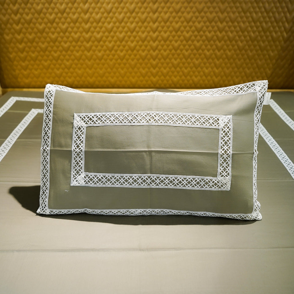 Mystic Moss Cotton Bloom Pillow Cover by Aetherea with 100% Cotton, 300 TC, 500 TC, Pillow Cover, Plain, Sage Green, Solid at Kamakhyaa for sustainable fashion