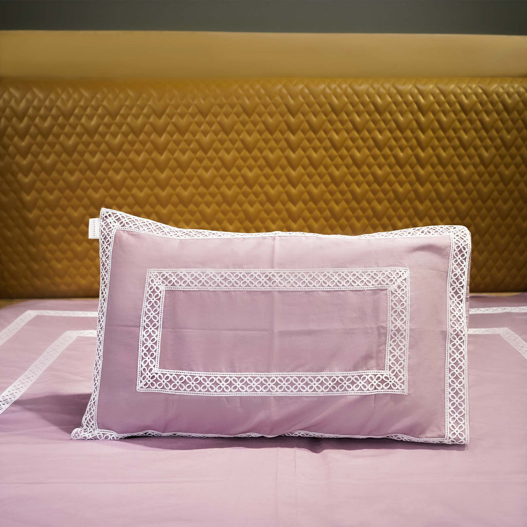 Misty Mauve Cotton Bloom Pillow Cover by Aetherea with 100% Cotton, 300 TC, 500 TC, Pillow Cover, Plain, Purple, Solid at Kamakhyaa for sustainable fashion