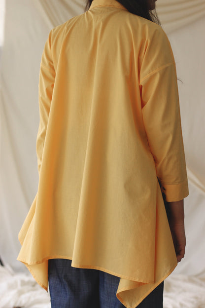 Yellow Full Sleeve Shirt Casual Wear, Cotton, Regular Fit, Shirts, Solids, Kamakhyaa