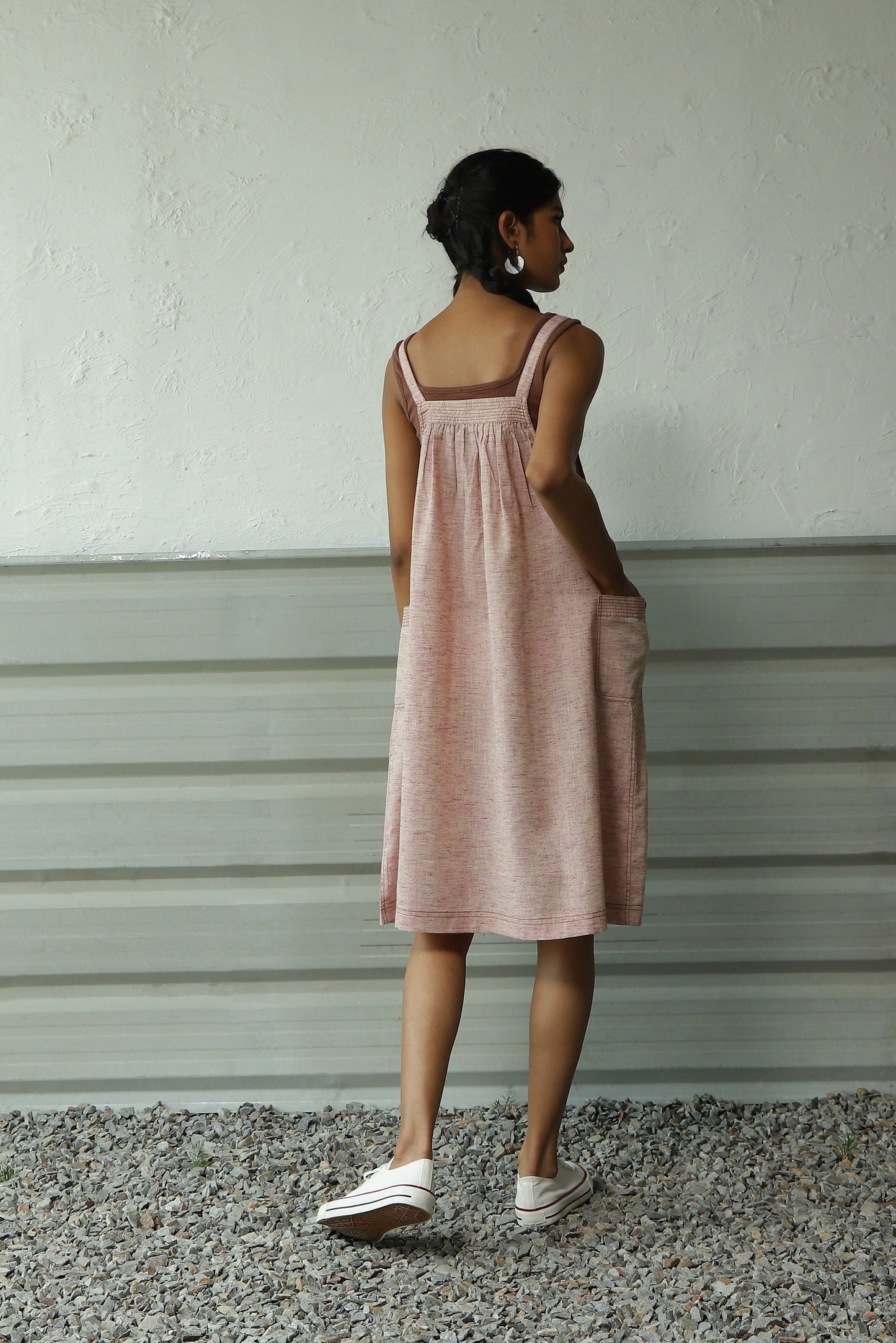 Pink Cotton Suspender Dress