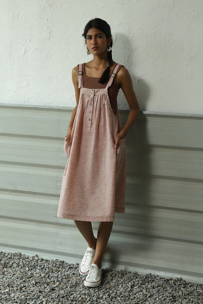 Pink Cotton Suspender Dress