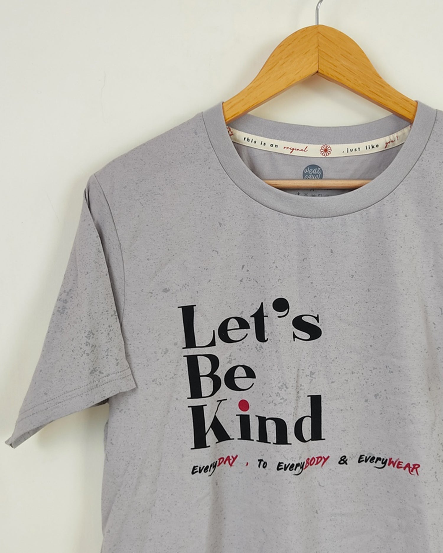 Grey Organic Printed Cotton T-Shirt by Wear Equal with Casual Wear, Cotton, Grey, Less than $50, Natural, Prints, Products less than $25, Regular Fit, T-Shirts, Tops, Womenswear at Kamakhyaa for sustainable fashion