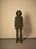 Olive Green Co-ord Set by Meko Studio with Casual Wear, Co-Ord Sets, Cotton, July Sale, July Sale 2023, Office, Office Wear Co-ords, Olive Green, Relaxed Fit, Solids, Tranquil AW-22/23, Tranquil by Meko Studio, Womenswear at Kamakhyaa for sustainable fashion