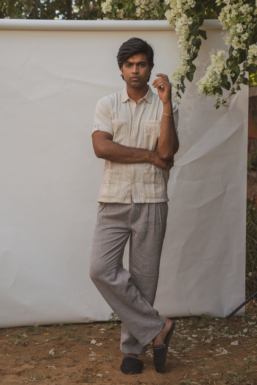 Deep Pleated Pants by Lafaani with 100% pure cotton, Black, Casual Wear, Grey, Menswear, Natural with azo free dyes, Organic, Regular Fit, Solids, Sonder, Sonder by Lafaani at Kamakhyaa for sustainable fashion