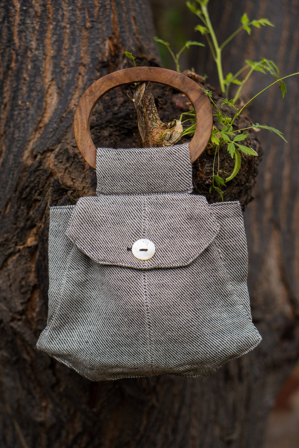 Pouch Bag by Lafaani with 100% pure cotton, Bags, Black, Casual Wear, Grey, Handbags, Natural with azo free dyes, Organic, Regular Fit, Solids, Sonder, Sonder by Lafaani at Kamakhyaa for sustainable fashion
