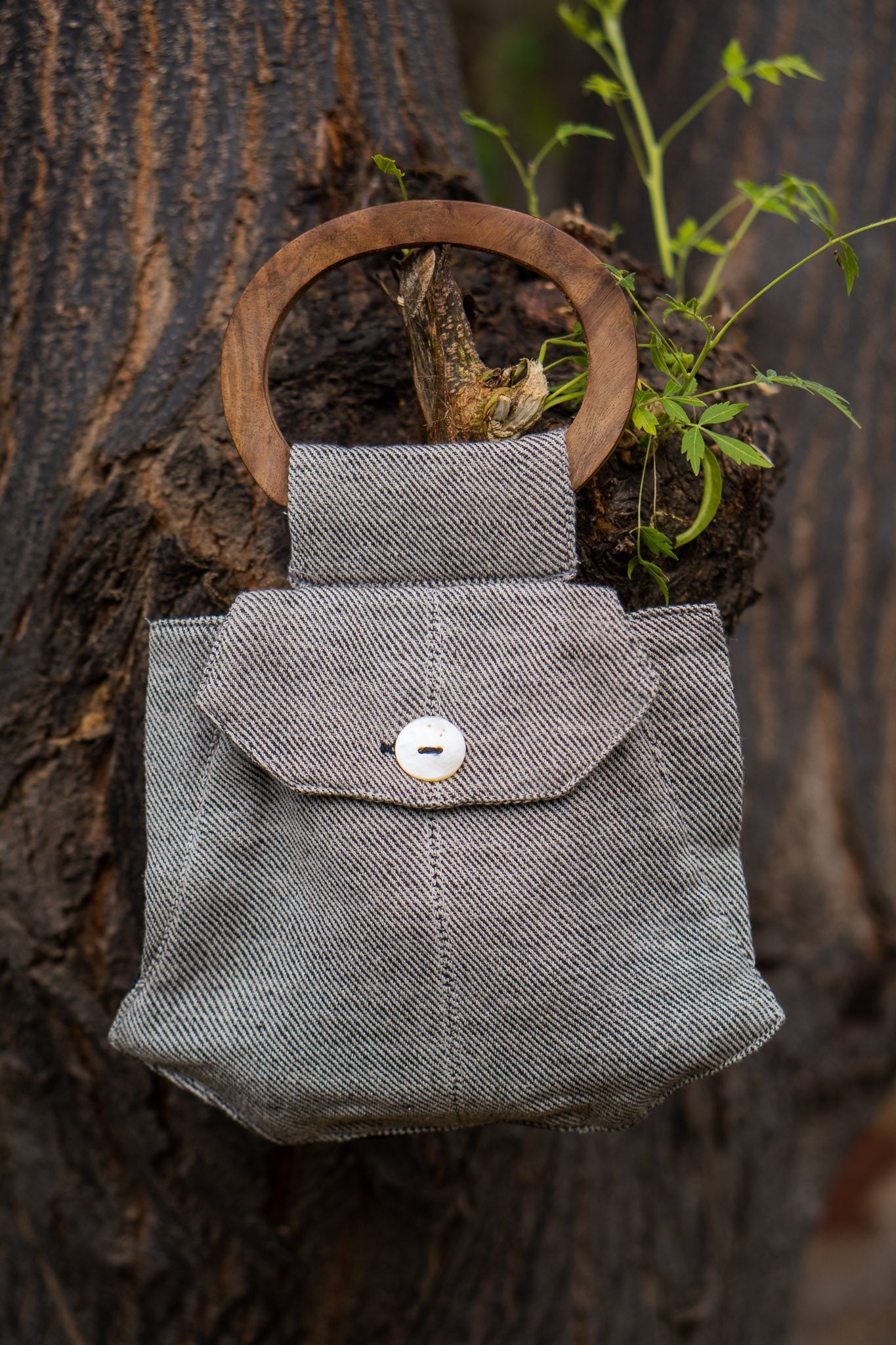 Pouch Bag by Lafaani with 100% pure cotton, Bags, Black, Casual Wear, Grey, Handbags, Natural with azo free dyes, Organic, Regular Fit, Solids, Sonder, Sonder by Lafaani at Kamakhyaa for sustainable fashion