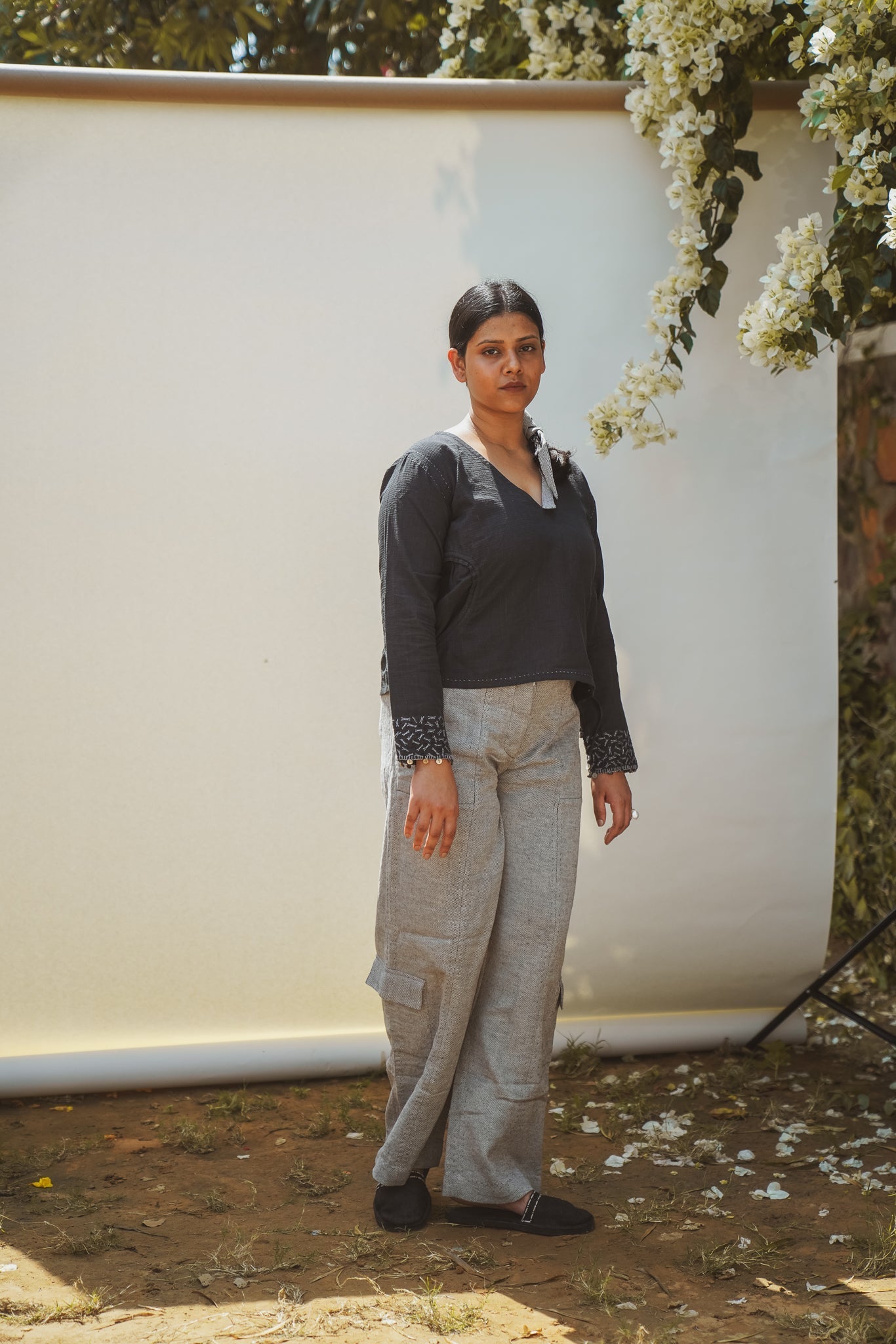 Patch Pocket Pants by Lafaani with 100% pure cotton, Black, Casual Wear, Natural with azo free dyes, Organic, Pants, Regular Fit, Solids, Sonder, Sonder by Lafaani, Womenswear at Kamakhyaa for sustainable fashion