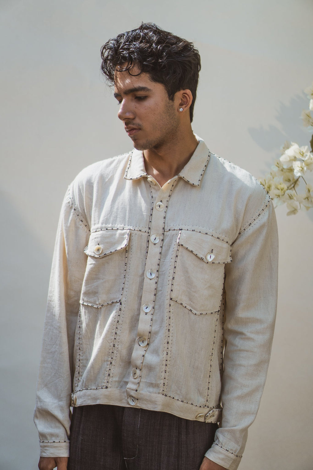 Unisex Kora Bomber by Lafaani with 100% pure cotton, Casual Wear, Jackets, Kora, Menswear, Organic, Regular Fit, Solids, Sonder, Sonder by Lafaani, Undyed and Unbleached, Unisex at Kamakhyaa for sustainable fashion