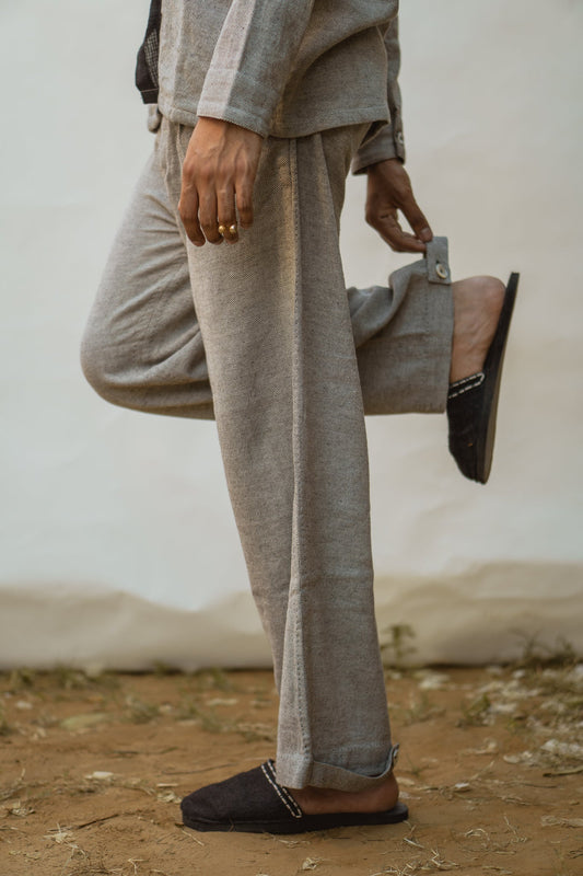 Tapered Pants by Lafaani with 100% pure cotton, Black, Casual Wear, Grey, Menswear, Natural with azo free dyes, Organic, Regular Fit, Solids, Sonder, Sonder by Lafaani at Kamakhyaa for sustainable fashion