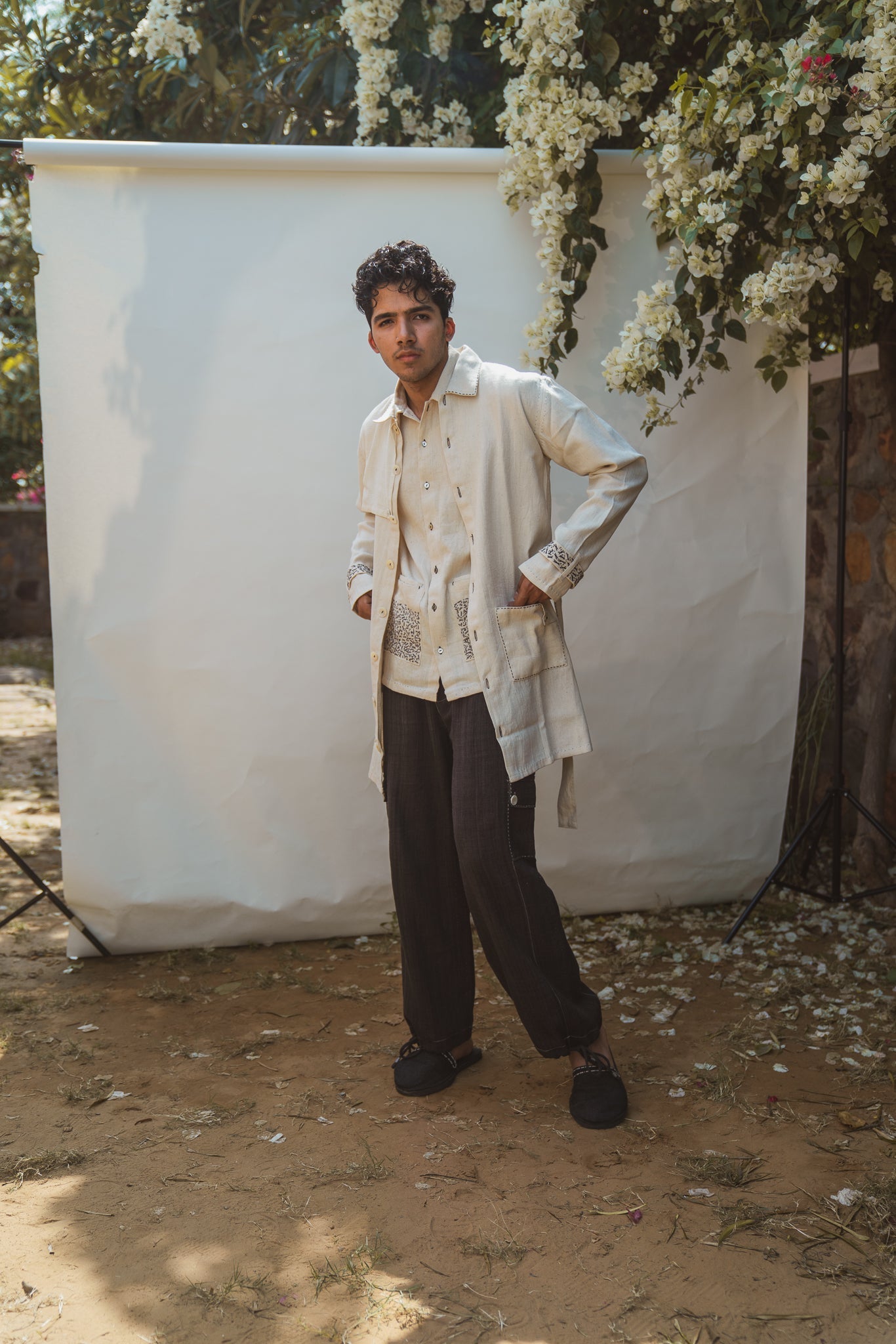 Unisex Trench by Lafaani with 100% pure cotton, Black, Casual Wear, Grey, Natural with azo free dyes, Regular Fit, Solids, Sonder, Sonder by Lafaani, Trench Coats, Unisex, Womenswear at Kamakhyaa for sustainable fashion